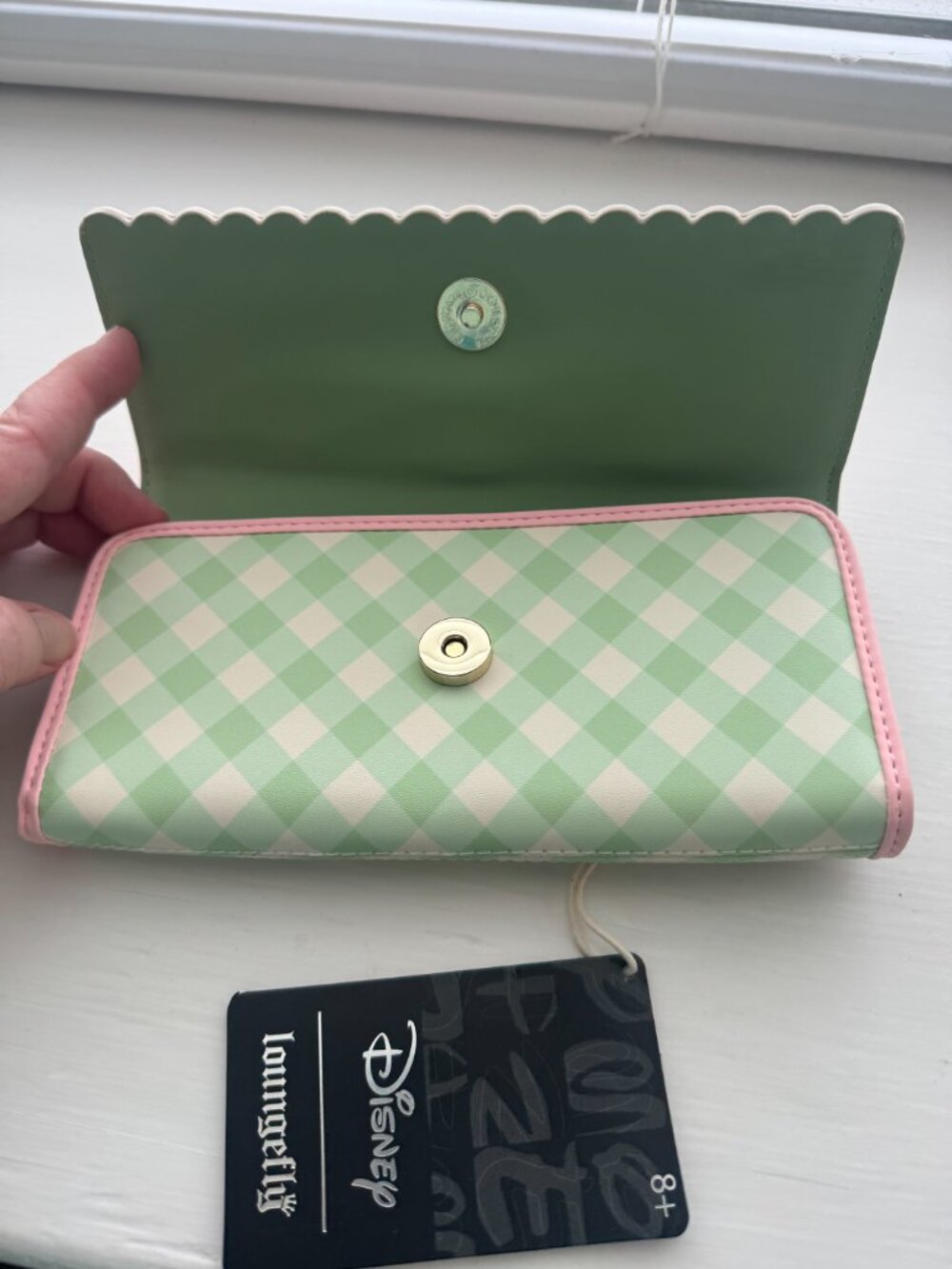 Disney Loungefly Cream Green Pink Bambi Flower Thumper Floral Tri Fold Wallet - Picture 9 of 9